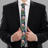 Watercolor Protea Pattern Print Necktie