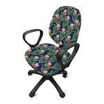 Watercolor Protea Pattern Print Office Chair Cover