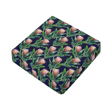 Watercolor Protea Pattern Print Outdoor Seat Cushion Cover