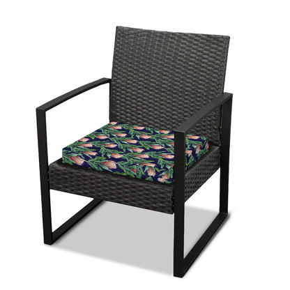 Watercolor Protea Pattern Print Outdoor Seat Cushion Cover