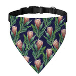 Watercolor Protea Pattern Print Over The Collar Dog Bandana