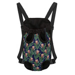 Watercolor Protea Pattern Print Pet Carrier Backpack