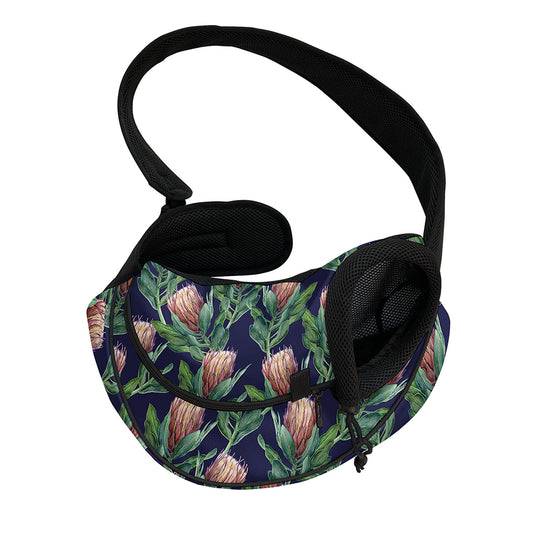 Watercolor Protea Pattern Print Pet Sling Carrier