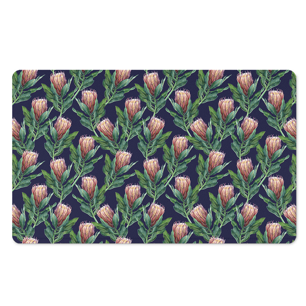 Watercolor Protea Pattern Print Polyester Doormat