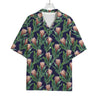 Watercolor Protea Pattern Print Rayon Hawaiian Shirt