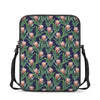 Watercolor Protea Pattern Print Rectangular Crossbody Bag