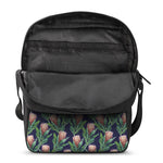 Watercolor Protea Pattern Print Rectangular Crossbody Bag