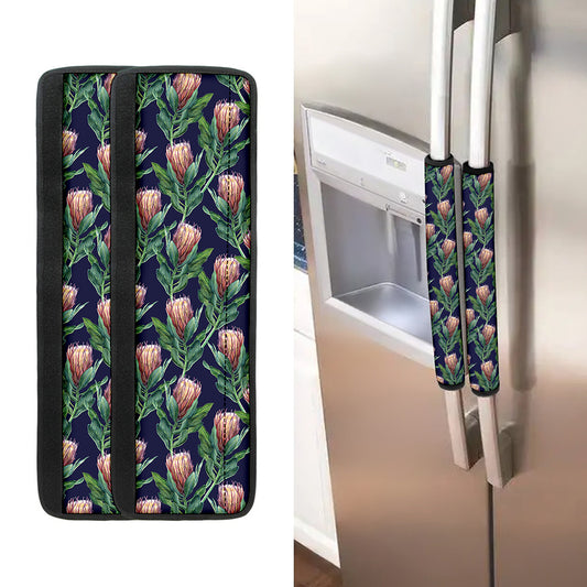 Watercolor Protea Pattern Print Refrigerator Handle Covers