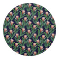 Watercolor Protea Pattern Print Round Blanket