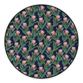 Watercolor Protea Pattern Print Round Floor Mat
