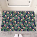 Watercolor Protea Pattern Print Rubber Doormat