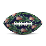 Watercolor Protea Pattern Print Rugby Ball