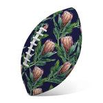 Watercolor Protea Pattern Print Rugby Ball