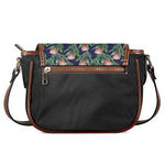 Watercolor Protea Pattern Print Saddle Bag