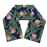 Watercolor Protea Pattern Print Scarf