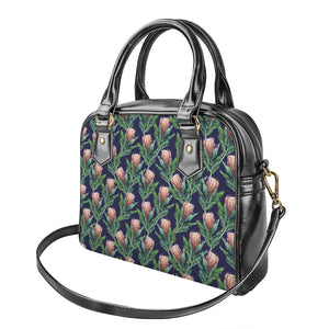 Watercolor Protea Pattern Print Shoulder Handbag