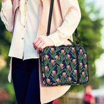 Watercolor Protea Pattern Print Shoulder Strap Bible Bag