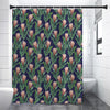 Watercolor Protea Pattern Print Shower Curtain