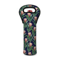 Watercolor Protea Pattern Print Single Neoprene Wine Tote
