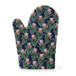 Watercolor Protea Pattern Print Single Oven Mitt