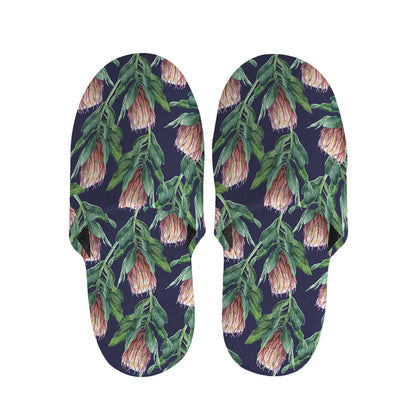 Watercolor Protea Pattern Print Slippers
