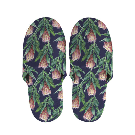 Watercolor Protea Pattern Print Slippers