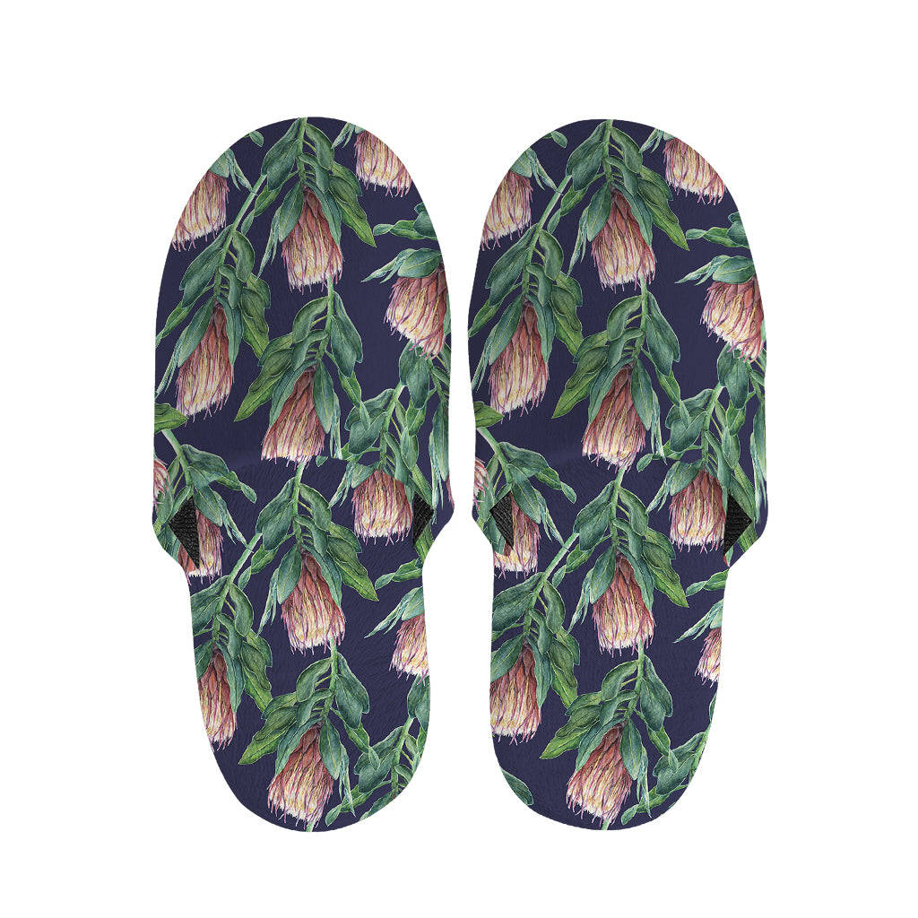 Watercolor Protea Pattern Print Slippers