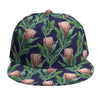 Watercolor Protea Pattern Print Snapback Cap