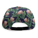 Watercolor Protea Pattern Print Snapback Cap