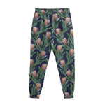 Watercolor Protea Pattern Print Sweatpants