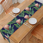 Watercolor Protea Pattern Print Table Runner