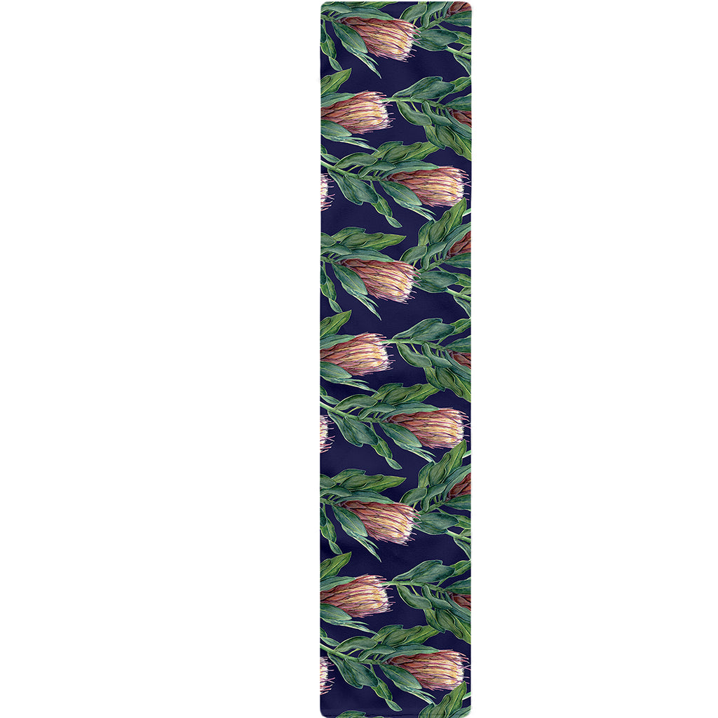 Watercolor Protea Pattern Print Table Runner