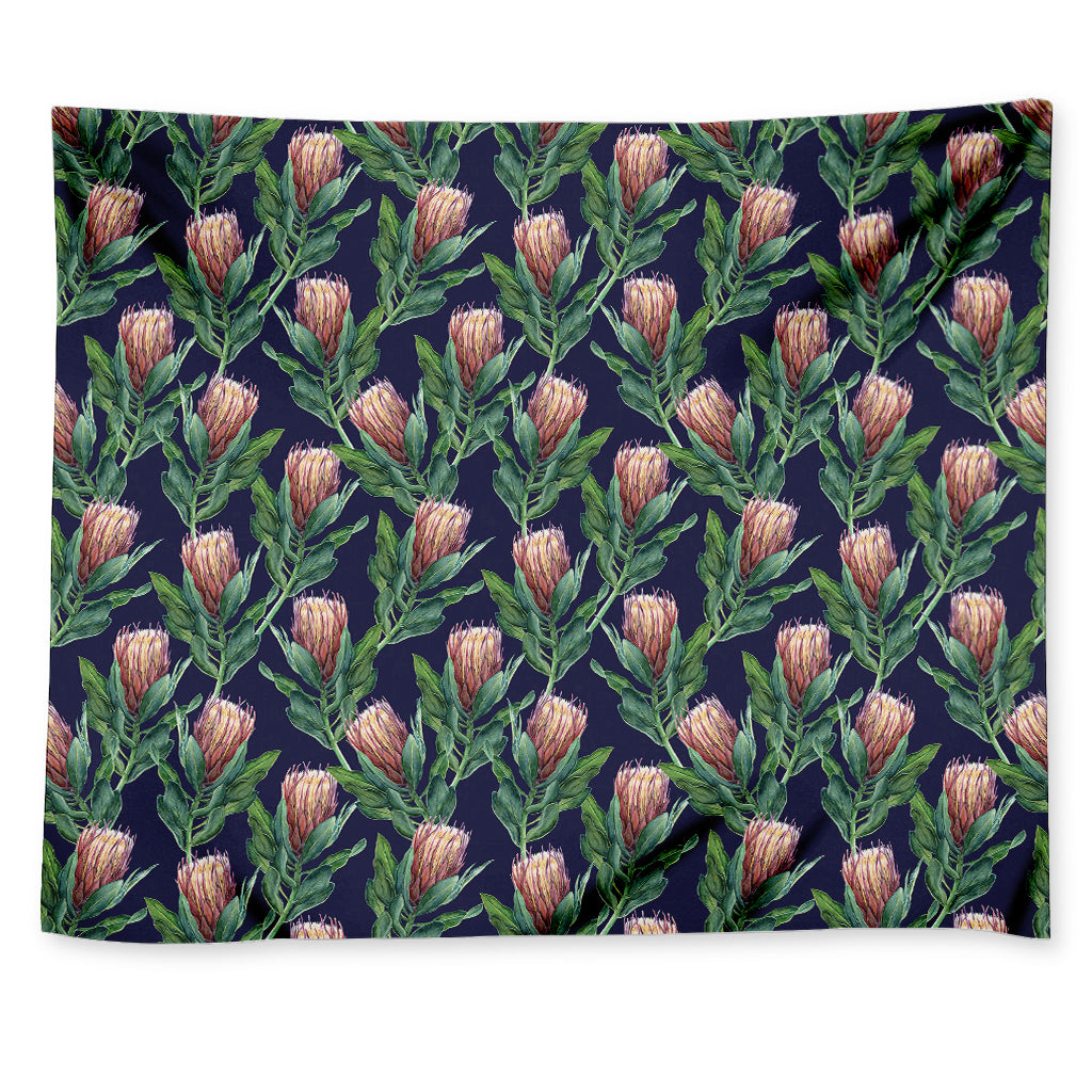 Watercolor Protea Pattern Print Tapestry