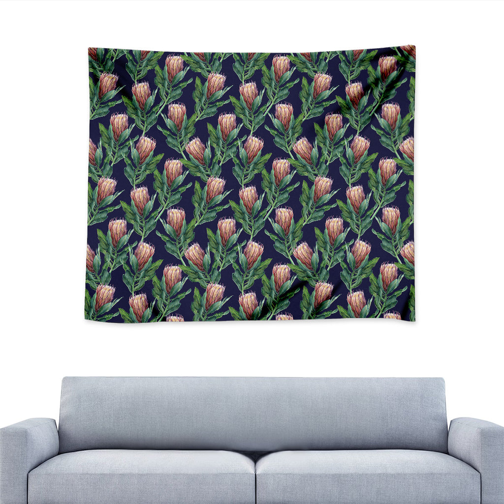 Watercolor Protea Pattern Print Tapestry