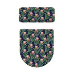Watercolor Protea Pattern Print Toilet Lid And Tank Cover Set