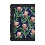 Watercolor Protea Pattern Print Trifold Wallet