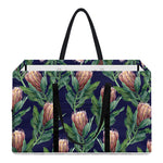 Watercolor Protea Pattern Print Utility Tote Bag