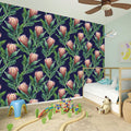 Watercolor Protea Pattern Print Wall Sticker
