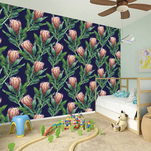Watercolor Protea Pattern Print Wall Sticker