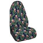 Watercolor Protea Pattern Print Waterproof Car Seat Cover