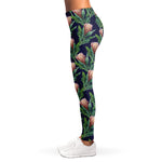 Watercolor Protea Pattern Print Women's Leggings