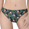 Watercolor Protea Pattern Print Women's Thong