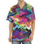 Watercolor Psychedelic Print Aloha Shirt