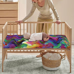 Watercolor Psychedelic Print Baby Crib Sheet