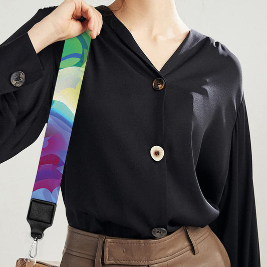 Watercolor Psychedelic Print Bag Strap