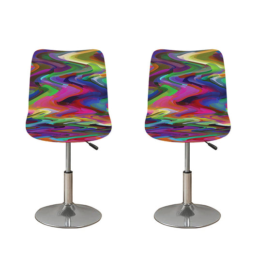 Watercolor Psychedelic Print Bar Stool Covers