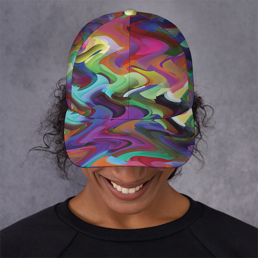 Watercolor Psychedelic Print Baseball Cap