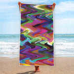 Watercolor Psychedelic Print Beach Towel