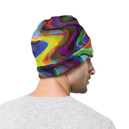 Watercolor Psychedelic Print Beanie