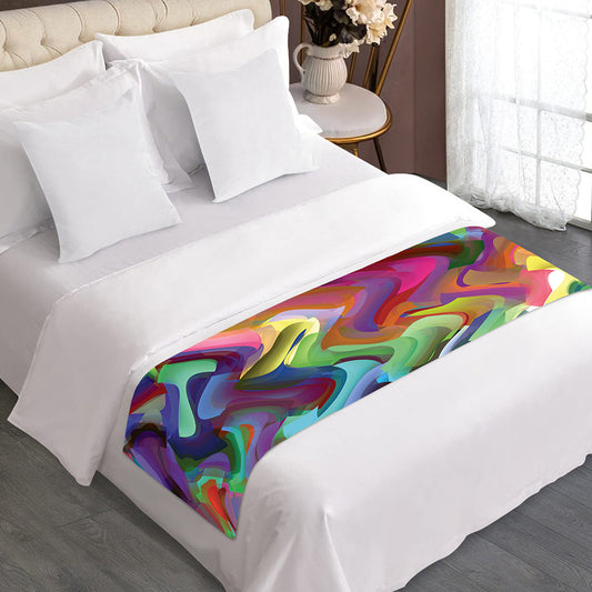 Watercolor Psychedelic Print Bed Runner
